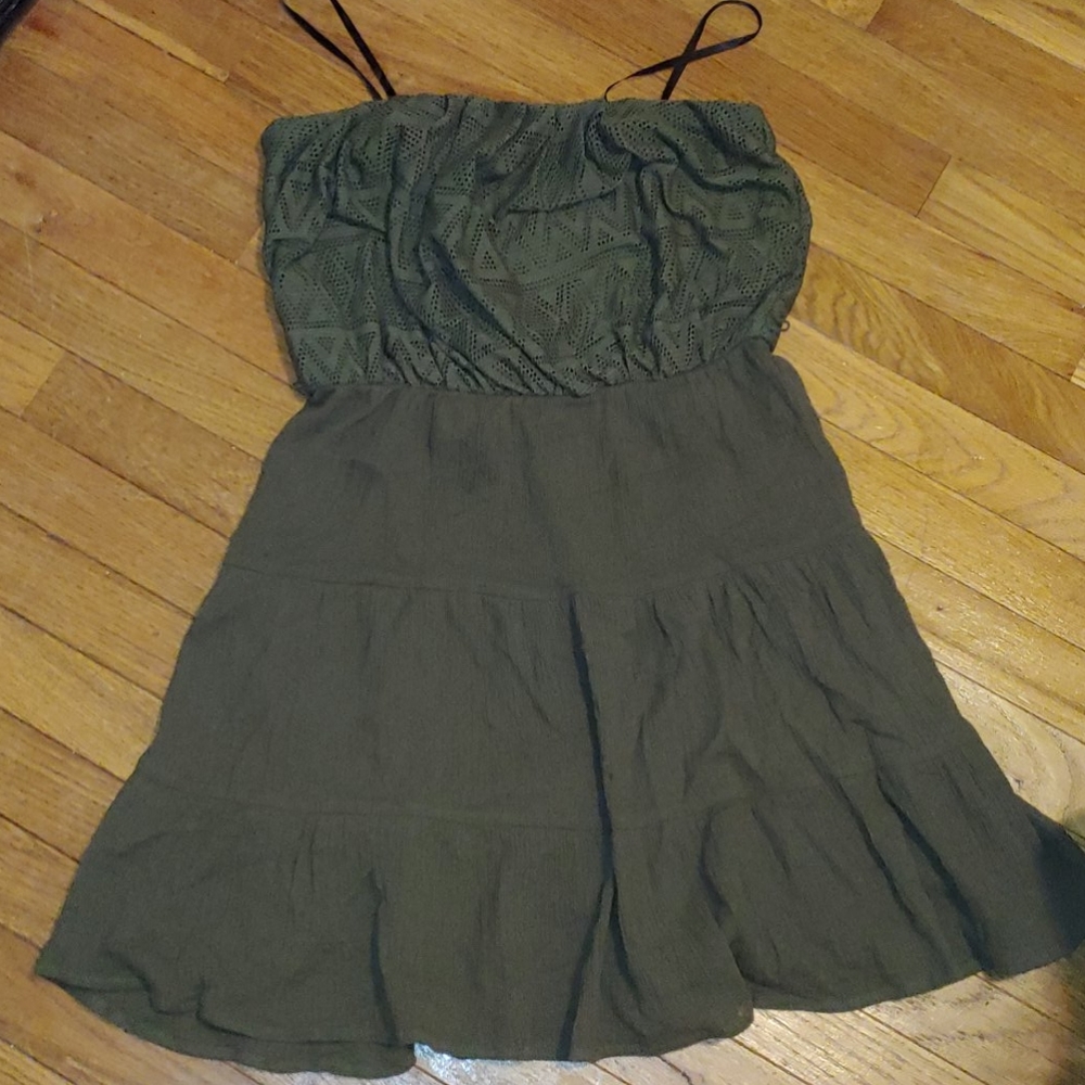 Olive green dress very cute!strapless